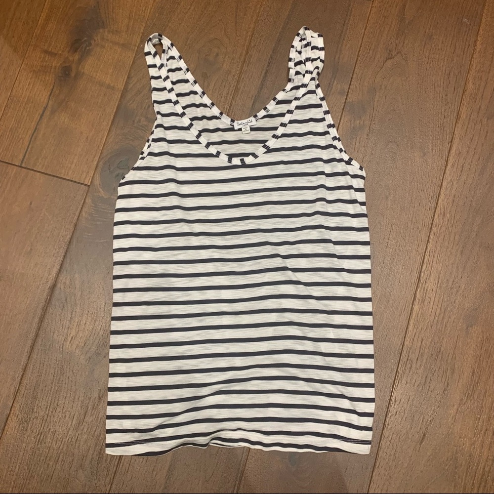 Splendid Navy and White Stripe Top